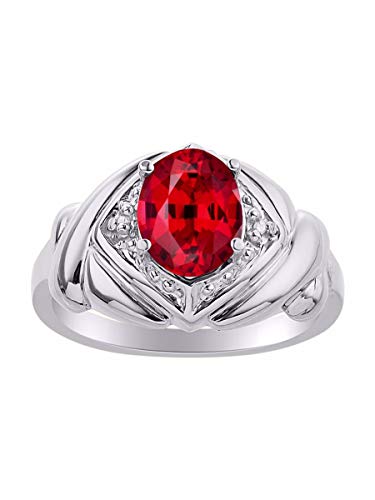 Rylos Simply Elegant - Anillo de diamante y rubí rojo... - Bijoux & Montres Amazon Espagne à 75.27€