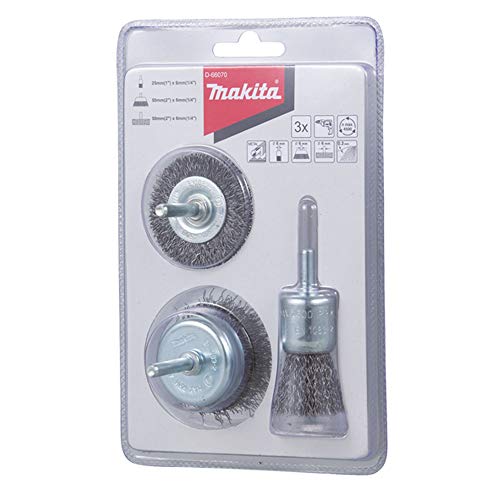 Lot de 3 brosses boisseau pour perceuse - MAKITA D-66070 en promo à 5,18€ (-46%) sur Amazon FR
