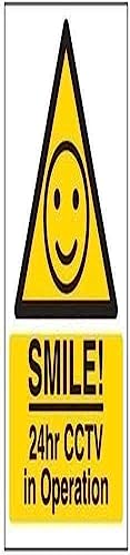V Safety Smile! 24Hr CCTV In Operation Sign - 150mm x 200mm... - Maison & Cuisine en promo à 2.47€