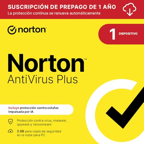 Norton Antivirus Plus 2026 |1 Dispositivo| 1 año con... - Auto & Moto Amazon Espagne à 9.48€