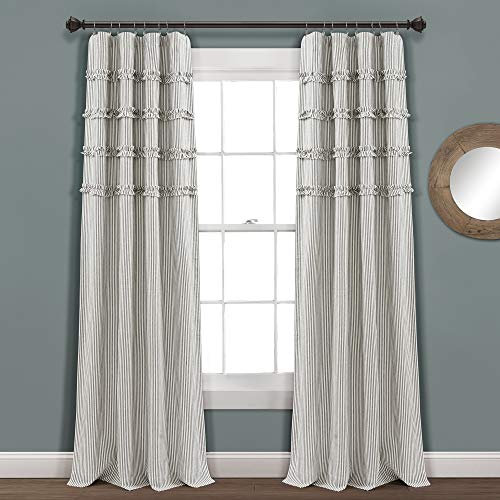 Lush Decor Vintage Stripe Yarn Dyed Cotton Window Curtain... - Maison & Cuisine en promo à 12.41€