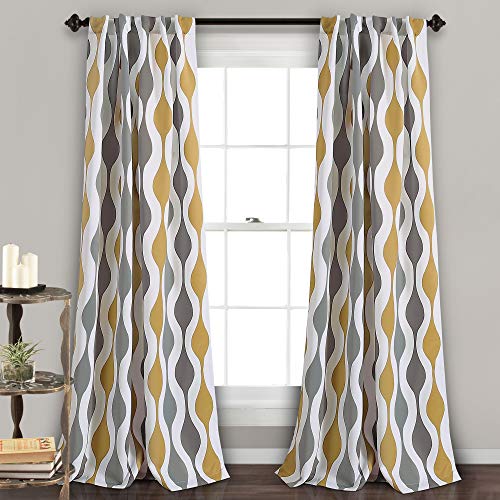 Lush Decor Mid Century Geo Room Darkening Window Curtain... - Maison & Cuisine Amazon Royaume-Uni à 30.70€