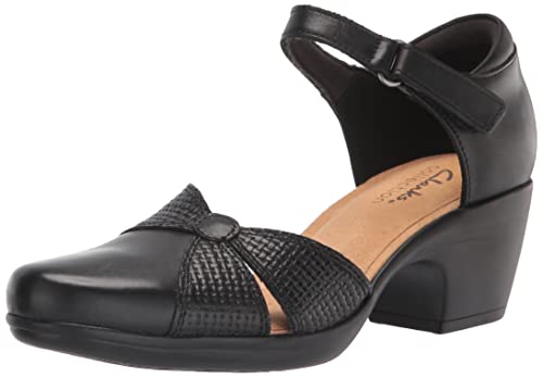Clarks Emily Rae Pump, Black Leather, 6.5 Wide - Amazon Espagne à 52.67€