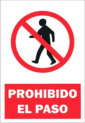 MovilCom® - Cartel PROHIBIDO EL PASO PVC 200x300mm Señal... - Fournitures Bureau en promo à 2.49€