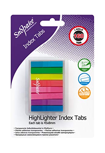Snopake Index Tab Highlighters Transparent 45 x 8 mm - 160... - Home & Kitchen Amazon UK à 1.00€