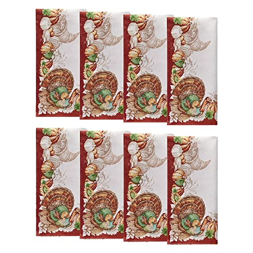 Elrene Lot de 8 Serviettes de Table en Polyester avec... - Maison & Cuisine Amazon France à 13.06€