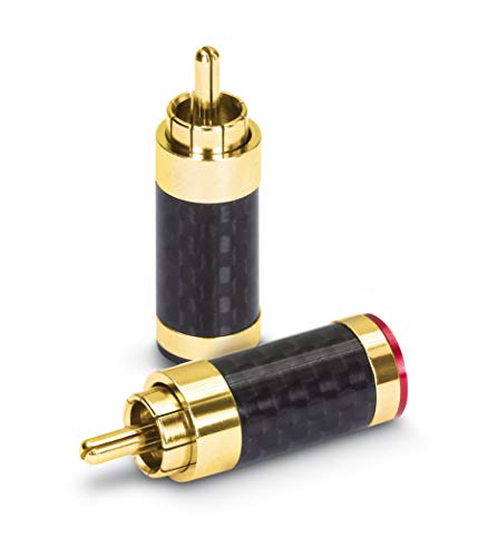 Dynavox Lot de 4 fiches RCA en carbone plaqué or - Auto & Moto en promo à 12.62€