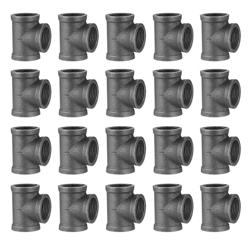 Raccord de tuyau en T DN15 fileté en fonte noire malléable... - Maison & Cuisine Amazon France à 55.99€