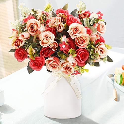 LESING Rosa artificiale in seta con vaso fiori finti per... - Auto & Motorcycle Amazon Italy à 18.18€