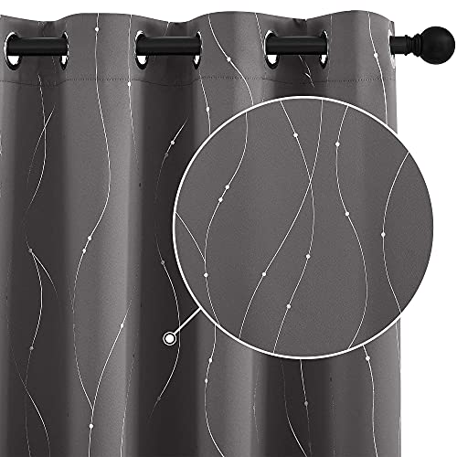 StangH Lot de 2 Rideaux occultants Gris imprimés – Rideaux... - Maison & Cuisine Amazon France à 13.83€