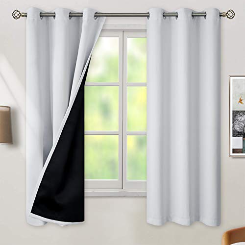 BGment Greyish White 100% Blackout Curtains for Bedroom 63... - Maison & Cuisine Amazon Royaume-Uni à 12.78€