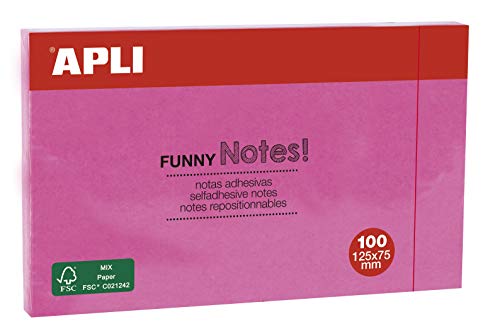 APLI 15003 Funny Notes adhésives 125 x 75 mm Bloc de 100... - Auto & Moto Amazon France à 3.80€