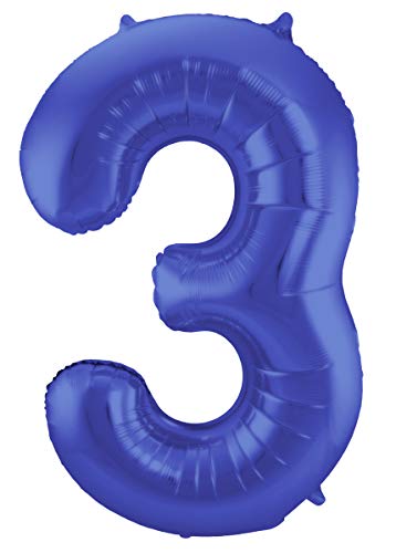 Folat 65923 Blauer Metallic Matt Folienballon Zahl 3-86 cm - Sports & Fitness Amazon Allemagne à 3.99€