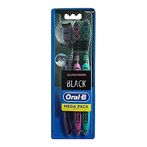 Oral-B Handzahnbürste Allrounder schwarz, medium, 3 Stück - Beauté & Parfums Amazon Allemagne à 5.46€