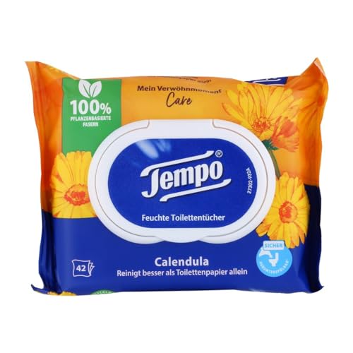 Tempo Feuchte Toilettentücher Calendula, 42 Tücher - Auto & Moto en promo à 1.79€