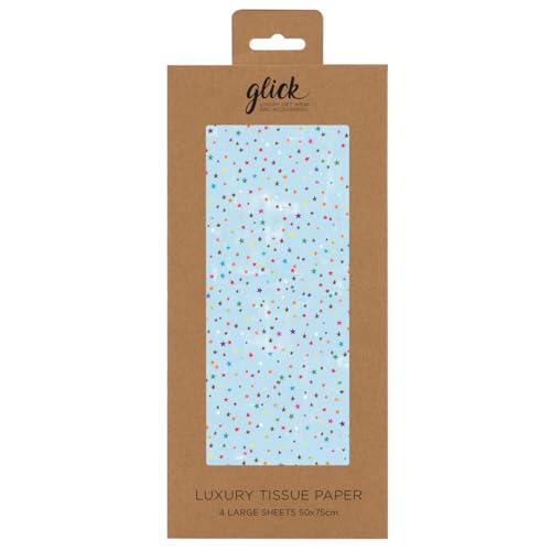 Glick Four Sheets of Baby Blue Stars Tissue Paper, Each... - Loisirs Créatifs en promo à 4.37€