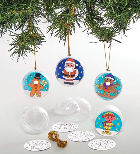 Baker Ross Christmas Colour in Baubles – Pack of 8, Bauble... - Jouets & Jeux en promo à 3.04€