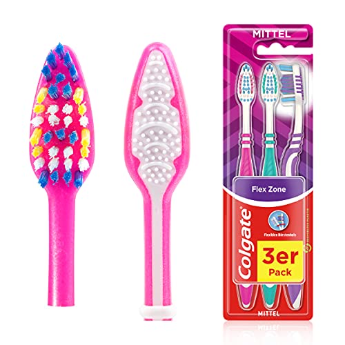 Colgate Brosse à dents Flex Zone 2 + 1 Medium 50 g CN07299A en promo à 4,42€ (-33%) sur Amazon FR