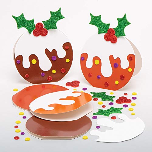 Baker Ross Kits de Cartes de Noël Pudding (Paquet de 6)... - Loisirs Créatifs Amazon France à 4.55€