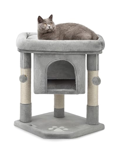 lionto Arbre à Chat avec Niche et 2 balles en Peluche avec... en promo à 44,95€ (-40%) sur Amazon FR