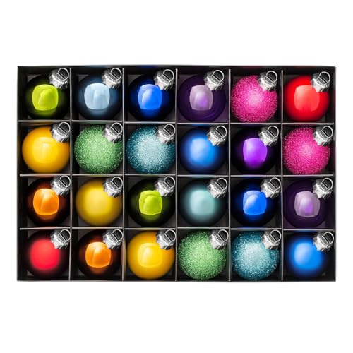 WeRChristmas Lot de 24 Boules en Verre Multicolores en promo à 28,18€ (-52%) sur Amazon FR