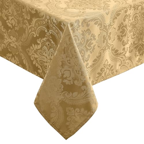 Elrene Caiden Elegance Damast-Tischdecke, Polyester, Gold... - Maison & Cuisine Amazon Allemagne à 15.07€