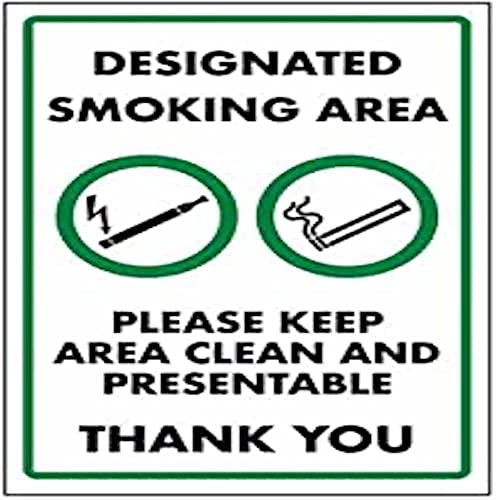 V Safety Designated Smoking Area/Please Keep Area Clean... - Maison & Cuisine Amazon Royaume-Uni à 1.89€