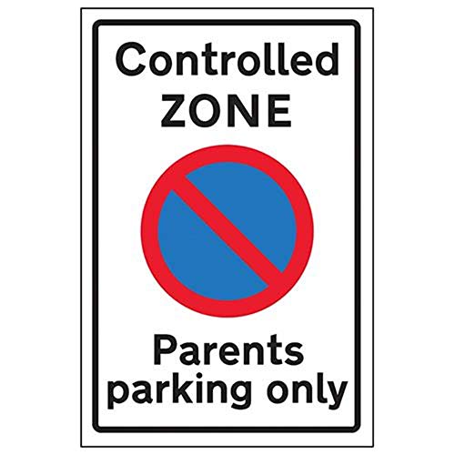 V Safety Controlled Zone/Parents Parking Only Sign - 300mm... - Maison & Cuisine Amazon Royaume-Uni à 4.87€
