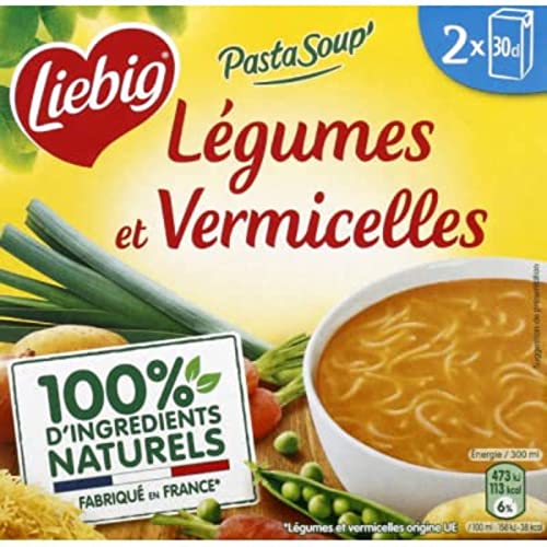 Liebig Soupe légumes & vermicelles - Les 2 briques de 30cl - Épicerie Amazon France à 2.59€