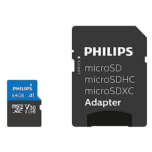 Philips Ultra Pro Carte microSDXC 64 Go + SD adapteur UHS-I... - High-Tech & Électronique Amazon France à 10.15€