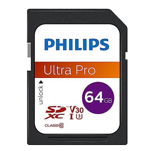 Philips Ultra Pro Carte SDXC 64 Go UHS-I U3, Vitesse de... - Tech & Electronics Amazon France à 14.43€