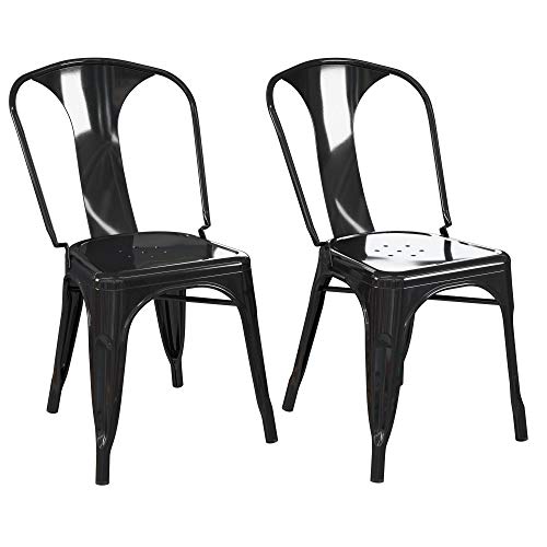 DHP Furniture Finn Metal Dining Chair Black 2PK, 44x51x79cm... - Maison & Cuisine Amazon Royaume-Uni à 45.99€