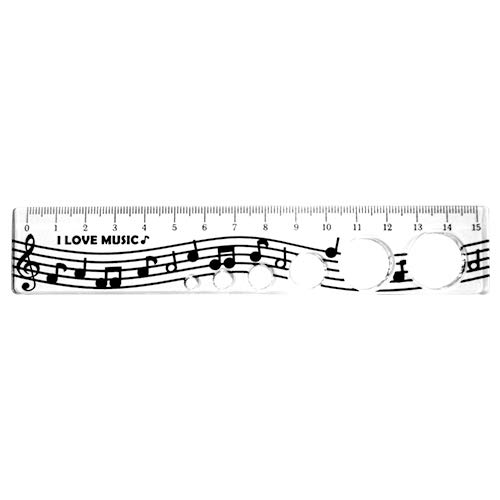 Music Themed Melody Design 15cm Ruler - Fournitures Bureau en promo à 1.00€