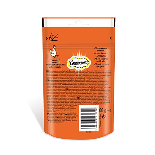 Catisfactions Prix pour Chats au goût Poulet, 60 g - Animalerie Amazon France à 1.80€
