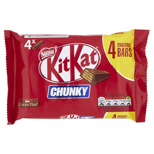 KitKat Chunky Milk Chocolate Bar Multipack, 4 x 32g - Épicerie Amazon Royaume-Uni à 1.35€