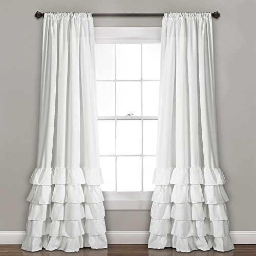 Lush Decor, White Allison Ruffle Curtains Window Panel Set... - Home & Kitchen Amazon UK à 21.96€