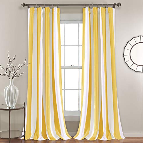 Lush Decor, Yellow Wilbur Bandes Room Darkening Window... - Maison & Cuisine Amazon France à 54.19€