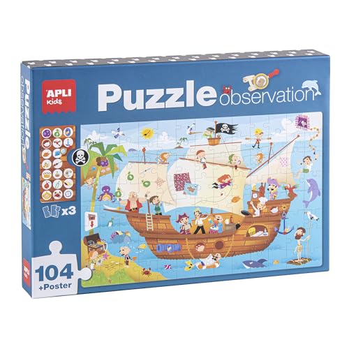 Apli kids - Barco Pirata Barca, Pirata Puzzle Osservazione... - Jouets & Jeux Amazon Italie à 14.30€