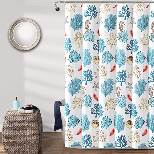 Lush Decor Coastal Reef Feather Shower Curtain, 72" W x 72"... - Sports & Fitness en promo à 13.37€