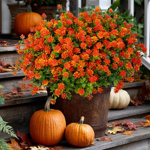 Flores artificiales de plástico para exteriores, 12... - Jardin & Extérieur Amazon Espagne à 12.15€