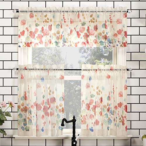 No. 918 Rosalind Floral Watercolor Semi-Sheer Rod Pocket... - Home & Kitchen Amazon UK à 5.69€