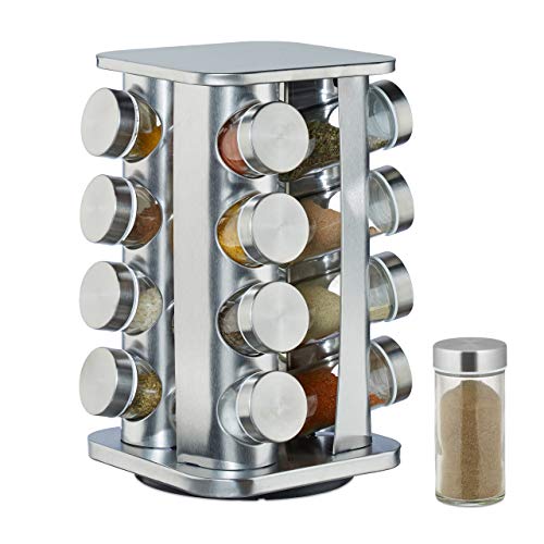 relaxdays 10026459, argenté Carrousel, 16 pots en verre... - Maison & Cuisine Amazon France à 20.99€