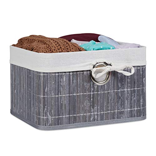Relaxdays Storage Basket, Fabric Lining, Bamboo... - Sports & Fitness en promo à 18.71€