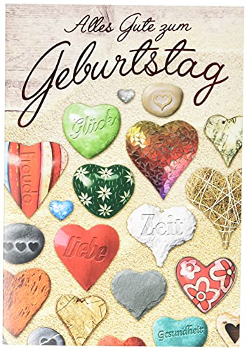 Perleberg Basic Classic Birthday Card - Colourful Hearts... - Auto & Motorcycle Amazon UK à 1.97€