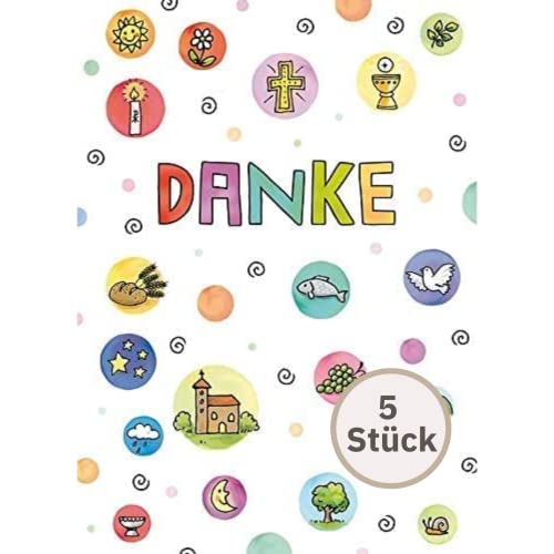 Perleberg Dankeskarte Kommunion in Premium-Qualität 5 Stück... - Maison & Cuisine en promo à 3.25€