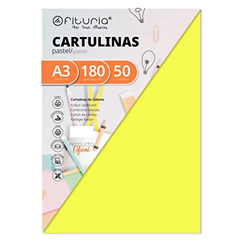 OFITURIA FAB-16557 Pack de 50 Cartulinas ColorAmarillo... - High-Tech & Électronique Amazon Italie à 11.39€