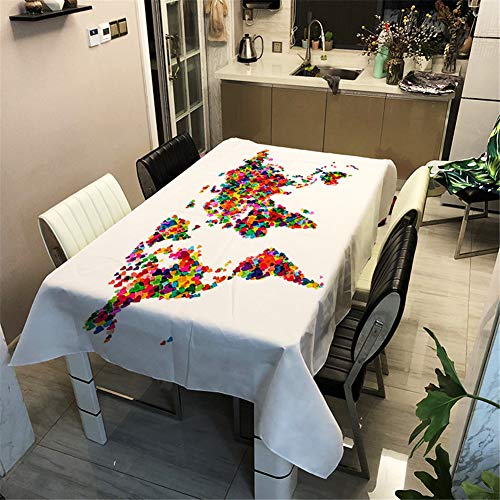 Enhome Mesa Mantel Antimanchas Rectangular Impermeable, 3D... - Maison & Cuisine en promo à 3.99€