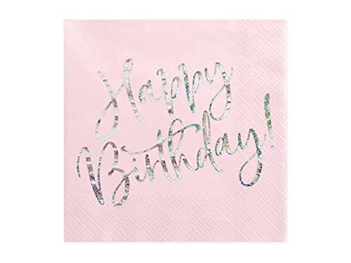 Servietten Happy Birthday 33x33cm/20St. Pink - Maison & Cuisine Amazon Allemagne à 1.29€