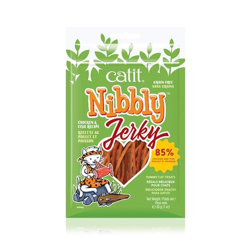 Catit Nibbly Jerky Bandes à mâcher au Poulet et au Poisson... - Animalerie Amazon France à 3.93€
