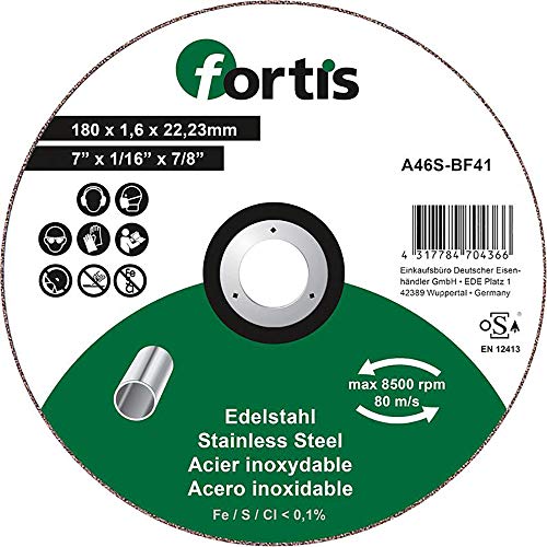 Fortis Trennscheibe Edelstahl 180x1,6 gerade - Bricolage & Outils Amazon Allemagne à 1.99€
